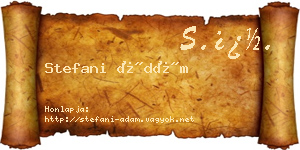 Stefani Ádám névjegykártya